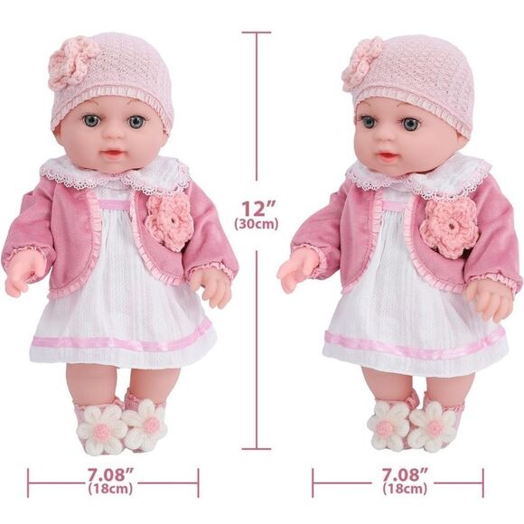 12" Girl Baby Dolls Playset Adoption Realistic Soft Doll with Clothes. NIB - Picture 3 of 7
